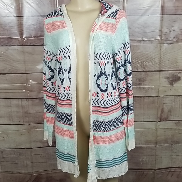 Pink Rose Sweaters - Pink Rose  Aztec Cardigan size Large